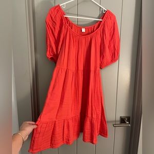 Coral Old Navy tiered swing dress